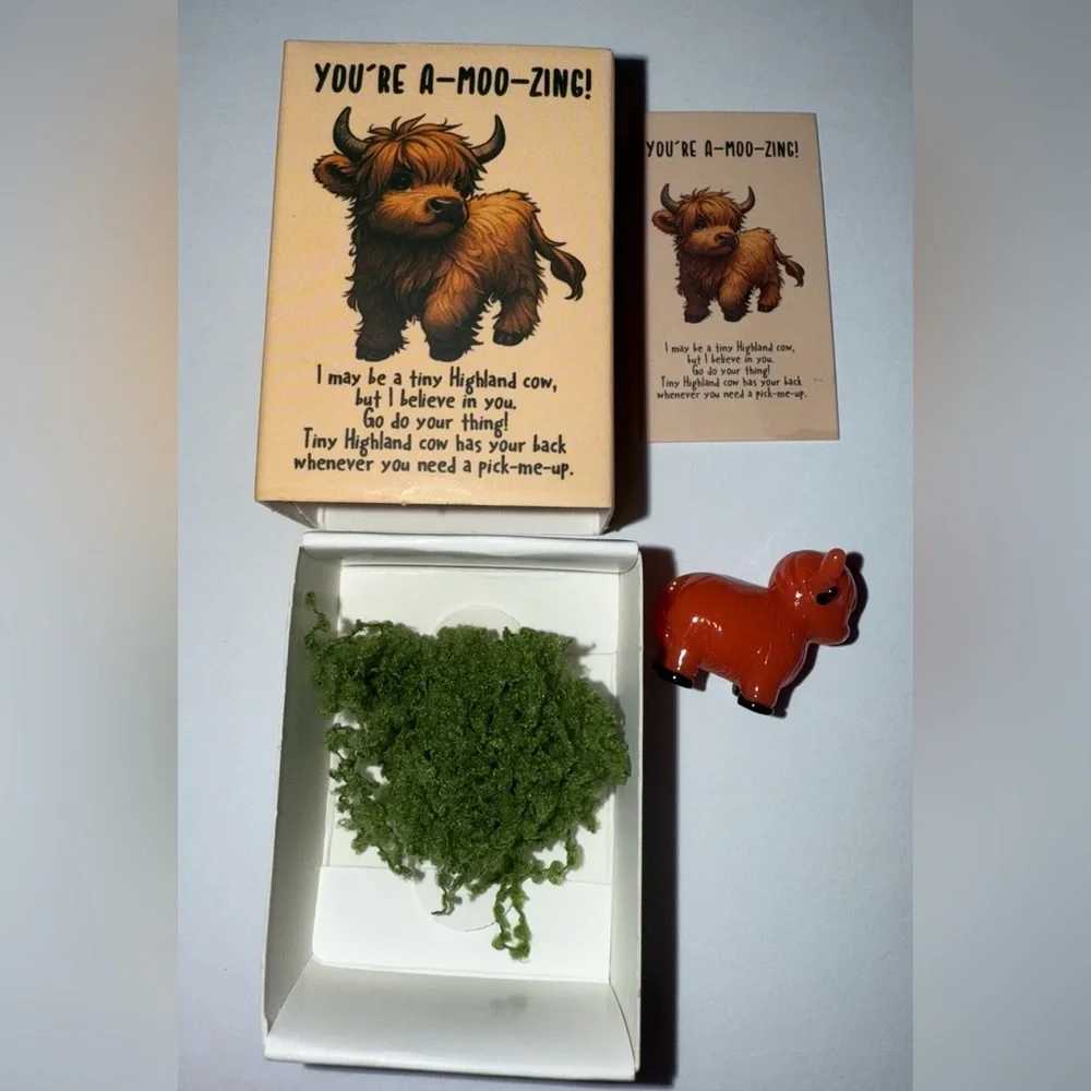 $2 Cute Highland Cow Figurine Gift New $2 WITH ANY $10 Order Or More